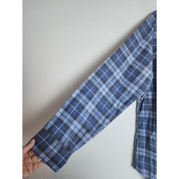 Sid Mashburn Men Blue Plaid 100% Cotton Button Down Sports Shirt size XL - Picture 8 of 12